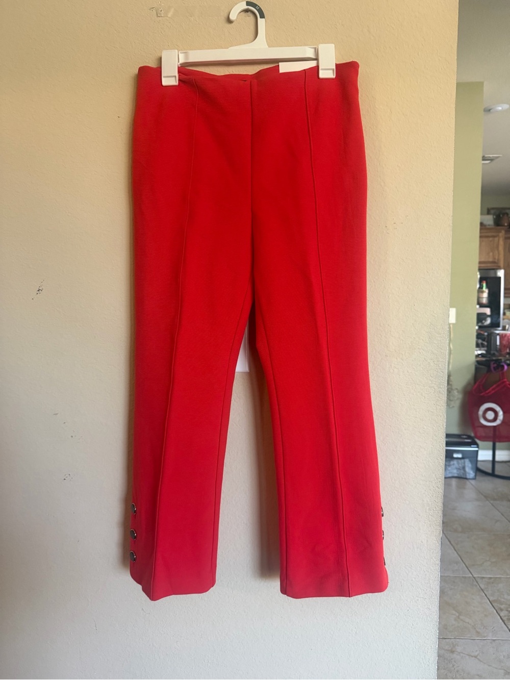 Ann Taylor Factory Red Cropped Ankle Pants